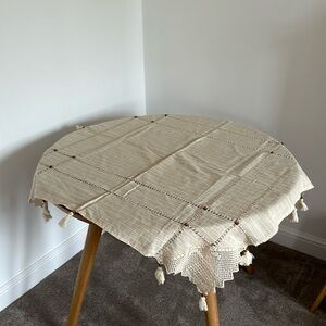 New Turkish table cloth with hand crochet